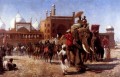 Le retour de la cour impériale de la Grande Mosquée à Delhi Indienne